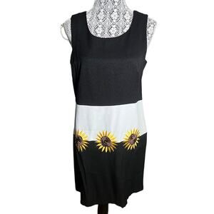 Scarlett 90's Vintage Colorblock Sunflower Sleeveless Dress Size 11 / 12